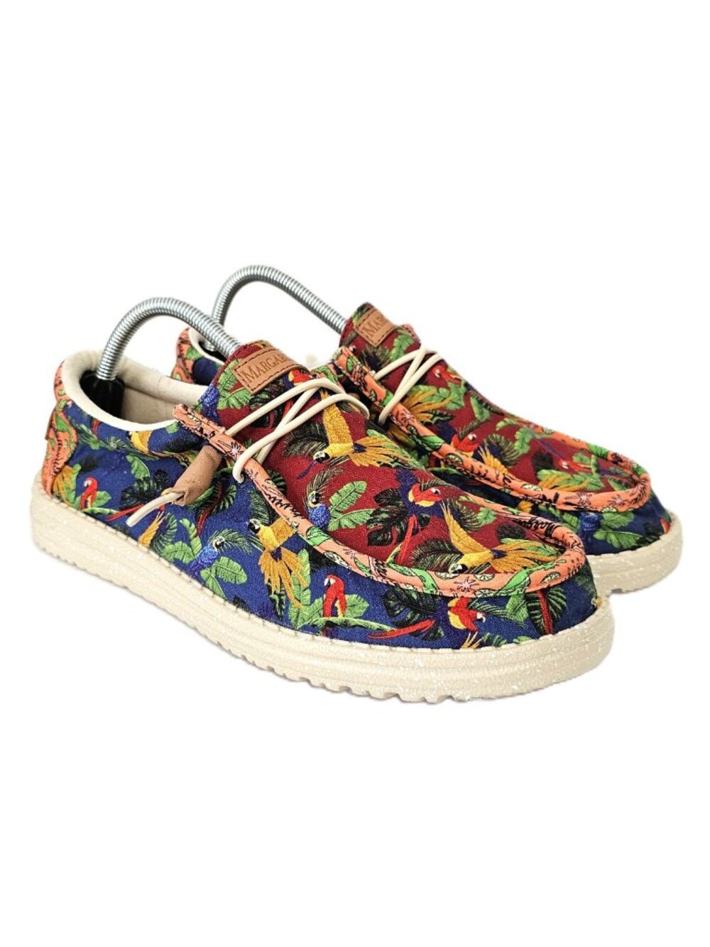 Hey Dude Wally Margaritaville Canvas Parrot Tropical Slip-On Lace Up Logo Mens 9